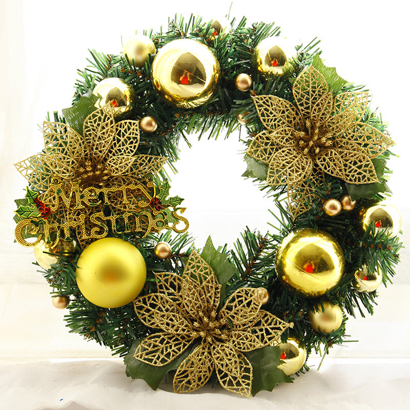 Metallic Christmas ornament wreath, view 9 - MRSLM