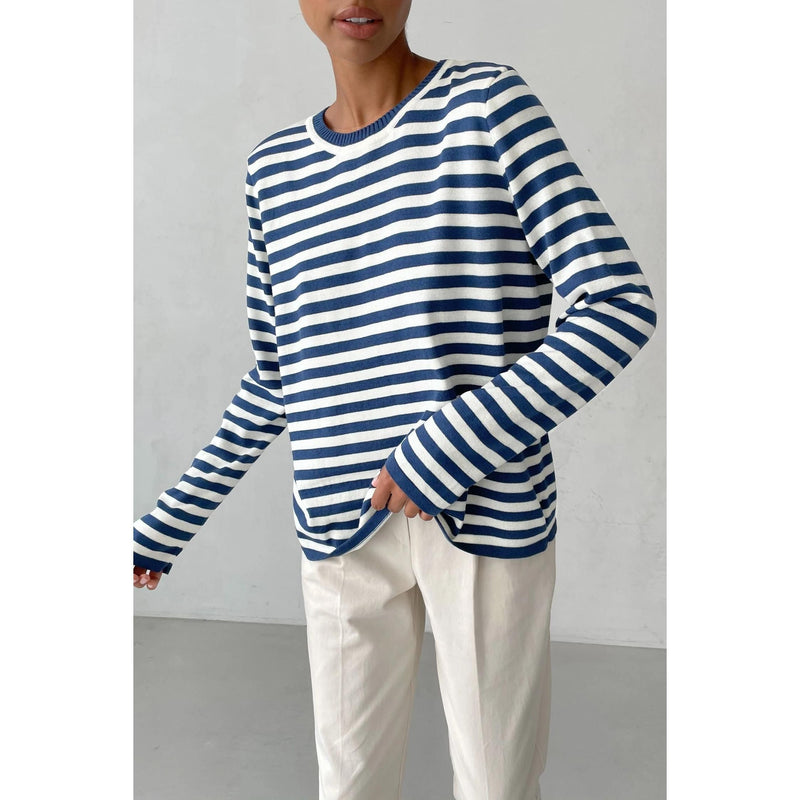 knitted stripe sweater, view 7 - MRSLM
