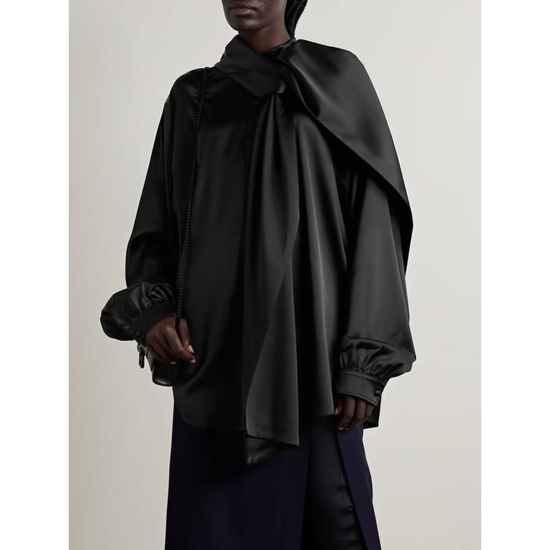 casual hooded long sleeve blouse, view 3 - MRSLM