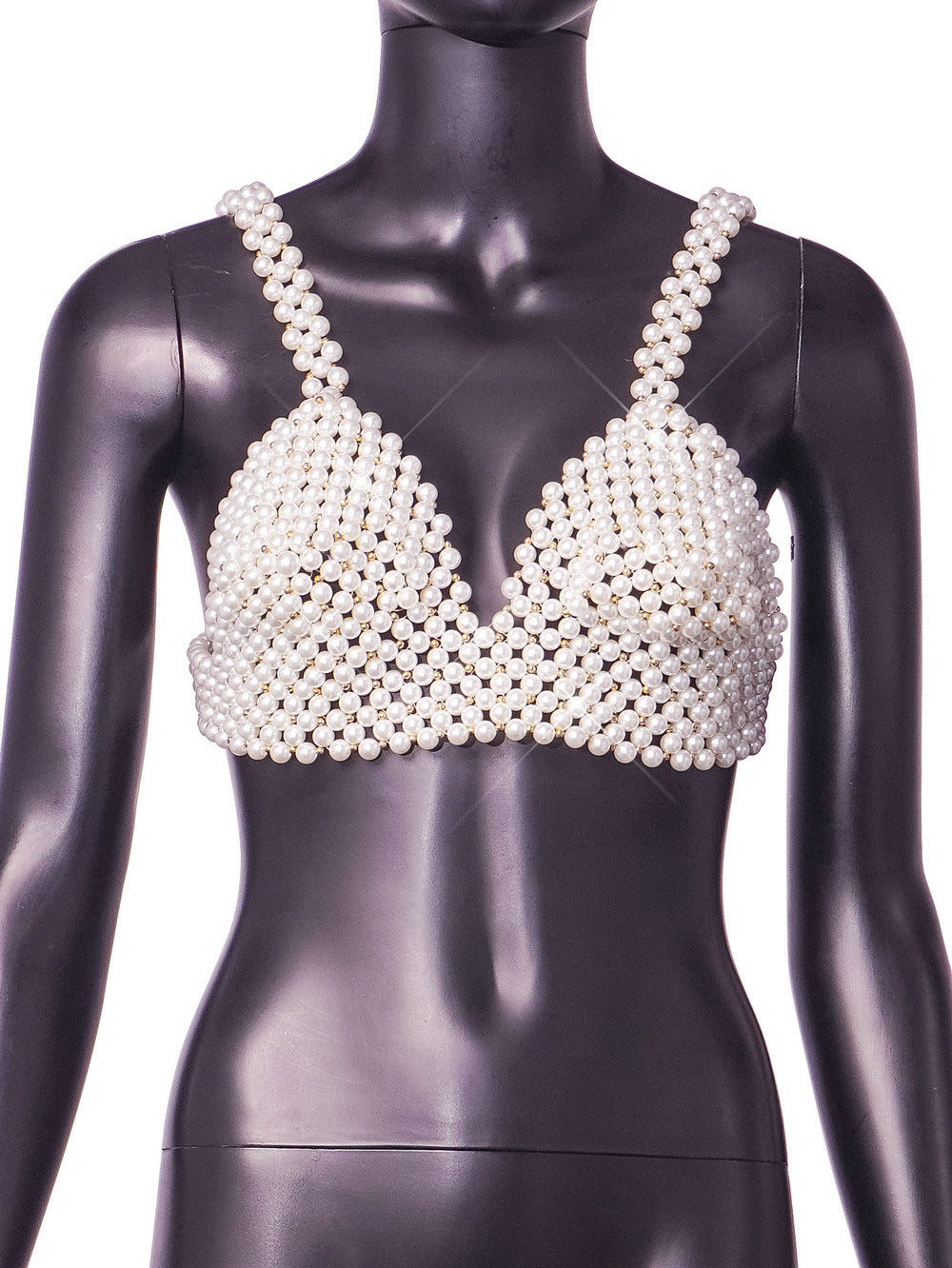 Summer European Pearl Bandeau Sling Vest