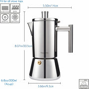 stainless steel stovetop espresso maker, view 6 - MRSLM