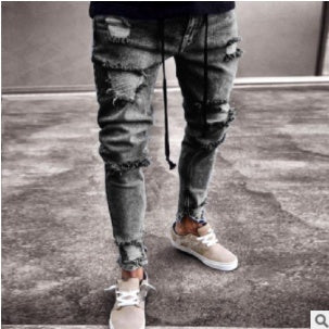 men's ripped knee ankle jeans, view 6 - MRSLM