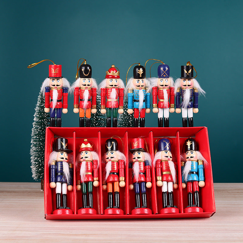 Wooden nutcracker soldier ornaments set of 6 - MRSLM