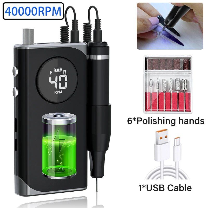 electric nail drill machine, view 3 - MRSLM