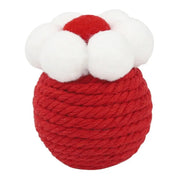 sisal ball cat toy with teaser stick, view 2 - MRSLM