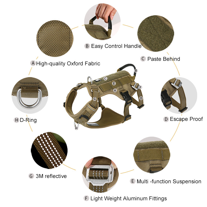 reflective dog harness, view 8 - MRSLM