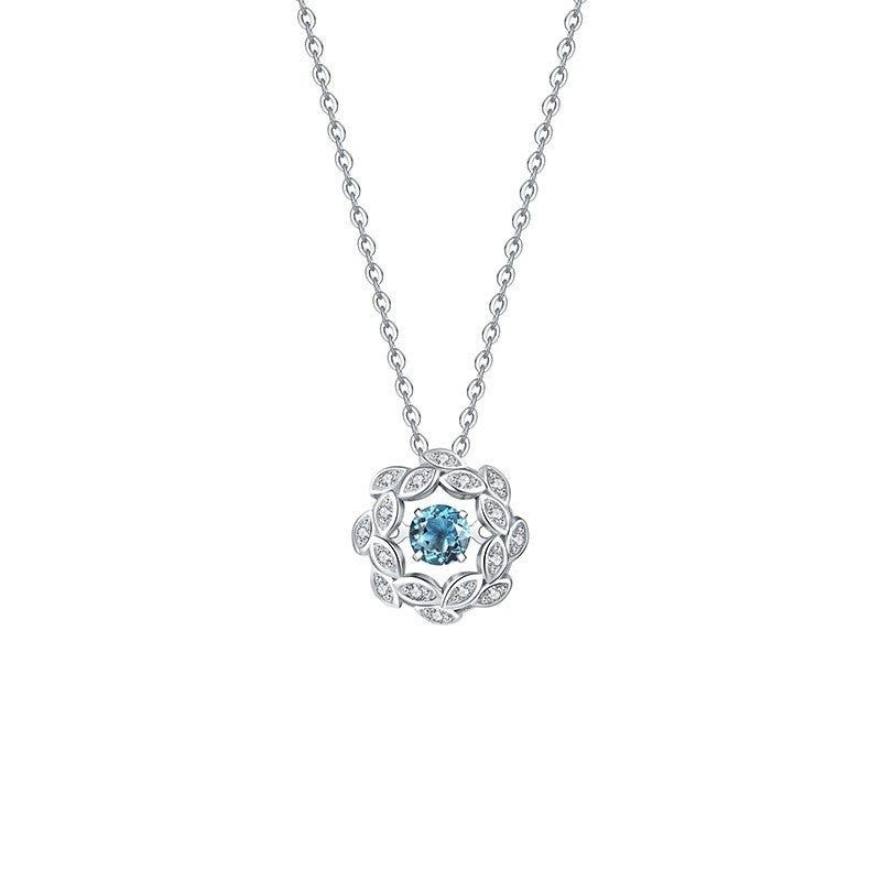 Women's S925 Sterling Silver Natural Topaz Necklace