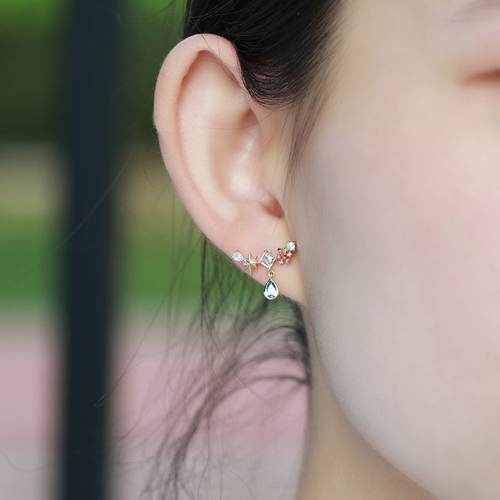 Amusement Park Blue Water Drop Earrings