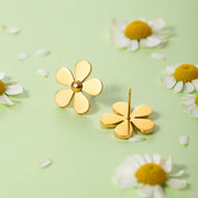 gold daisy earrings, view 6 - MRSLM