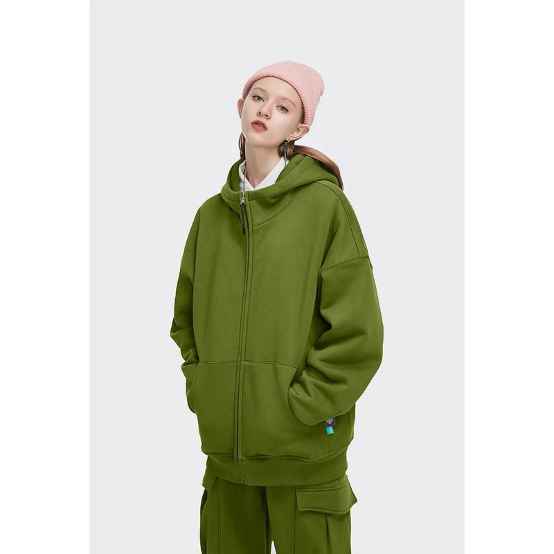 unisex fleece lined zip up hoodie, view 10 - MRSLM