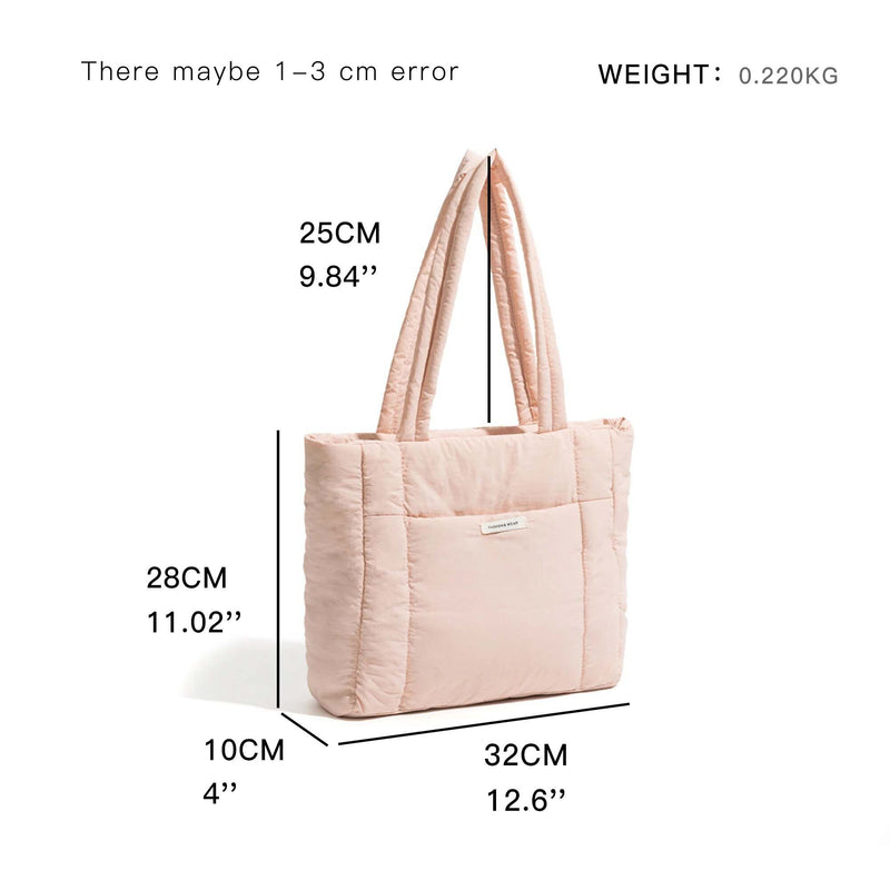 quilted puffy cotton tote bag, view 14 - MRSLM