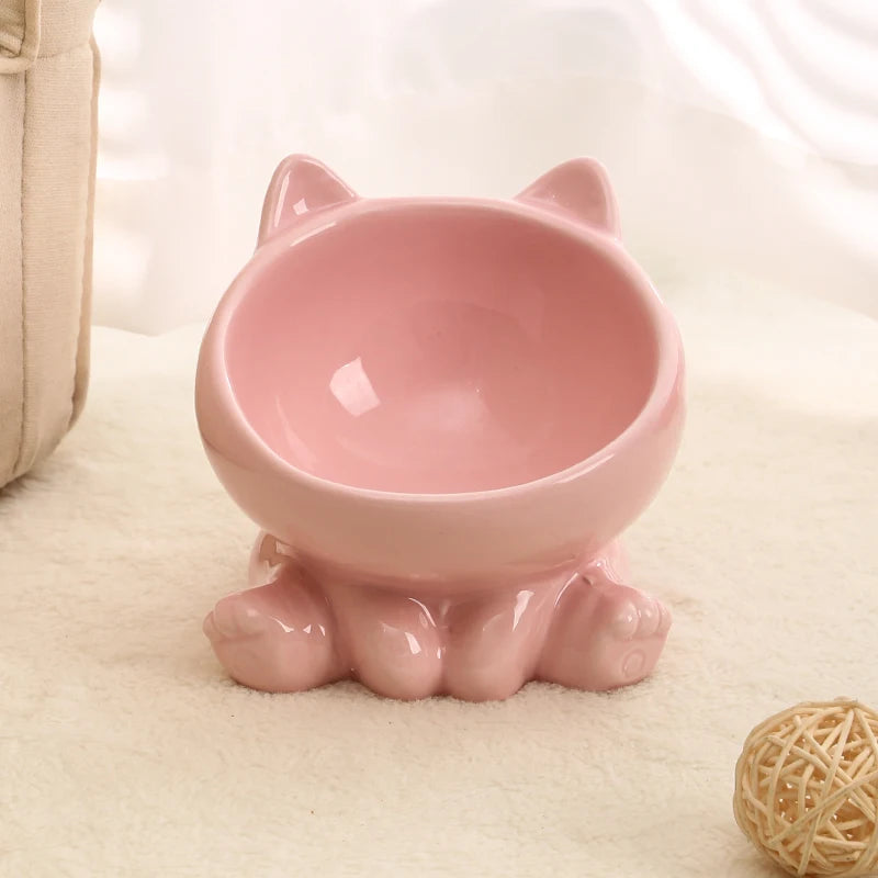 ceramic cat bowl, view 3 - MRSLM