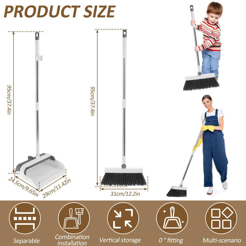 adjustable broom and dustpan set, view 6 - MRSLM