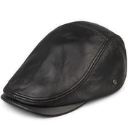 men's cowhide leather hat black, view 3 - MRSLM