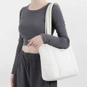 quilted puffy cotton tote bag, view 10 - MRSLM