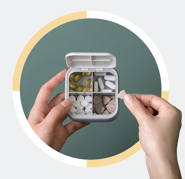 Portable 4 grids Nordic pill box, view 9 - MRSLM