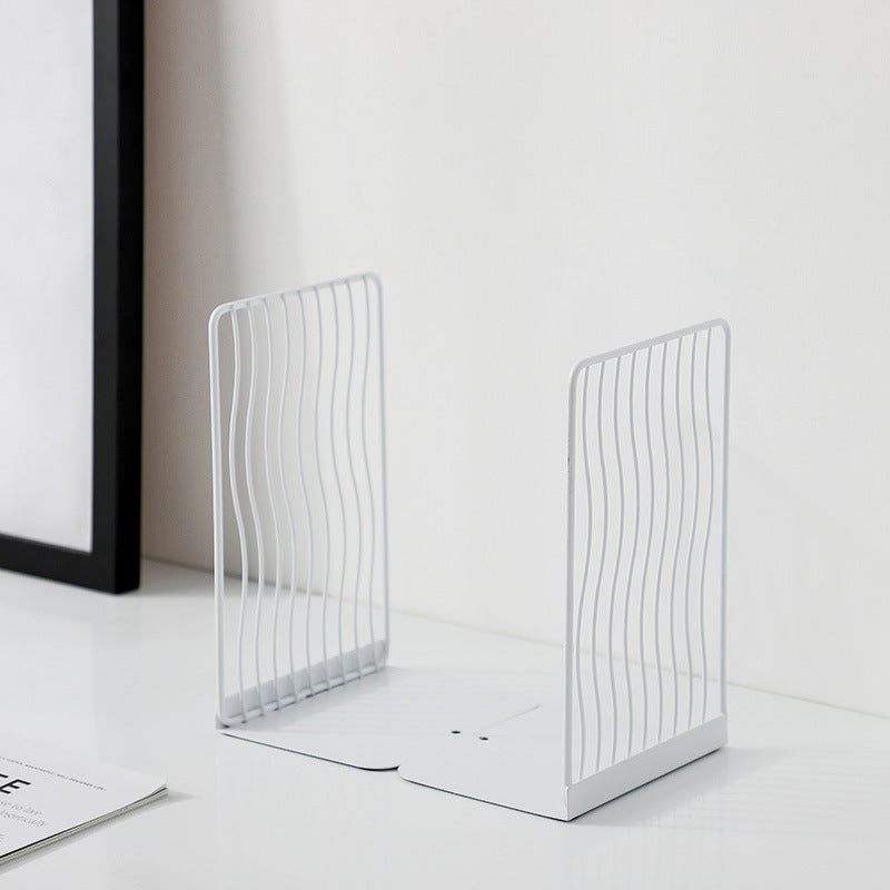black and white iron bookends, view 8 - MRSLM