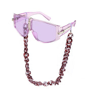 oversized steampunk shield sunglasses, view 3 - MRSLM