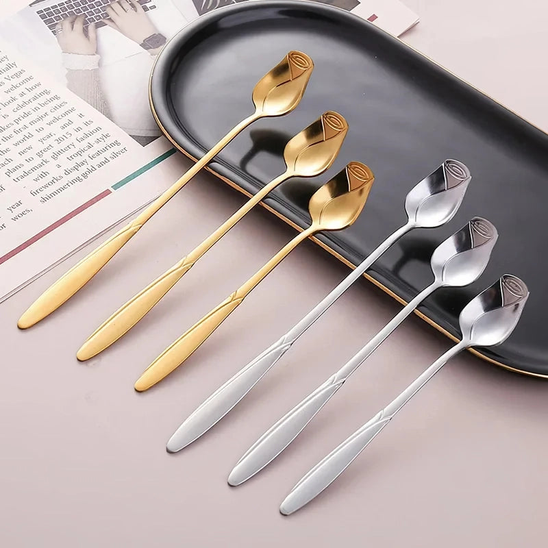 stainless steel rose spoon, view 7 - MRSLM