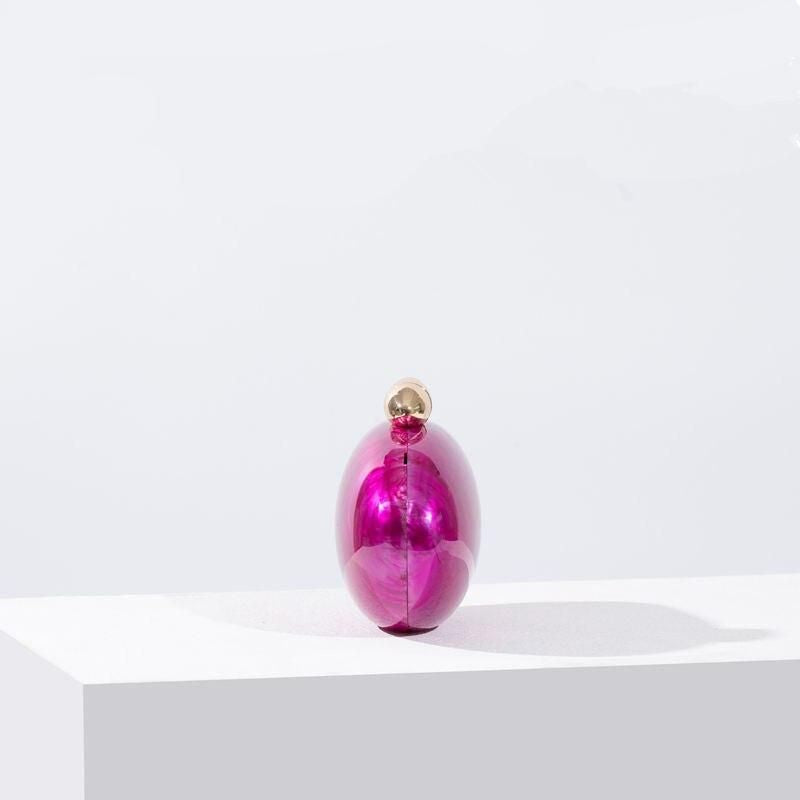 acrylic rose shell clutch, view 4 - MRSLM