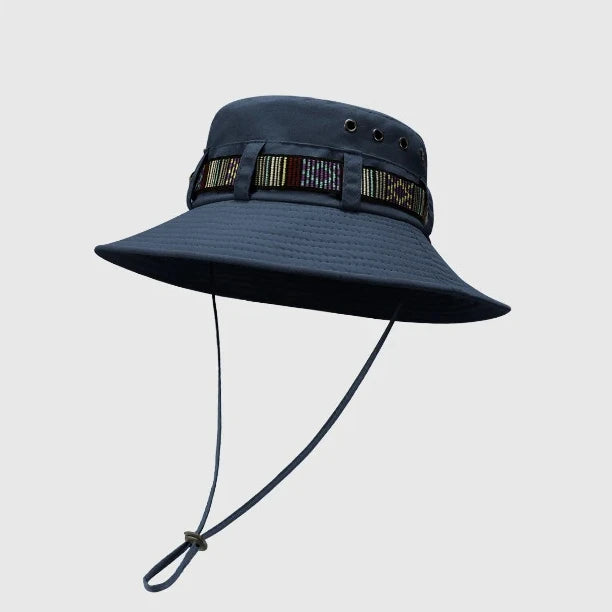 vibrant bucket hat with ethnic belt, view 3 - MRSLM