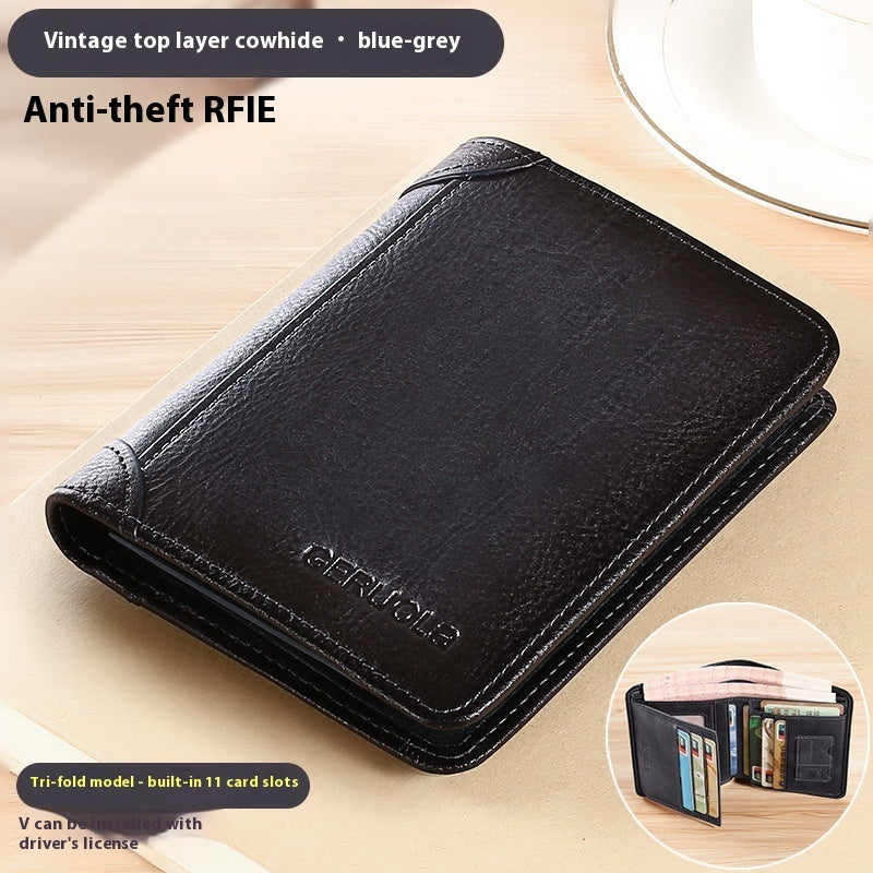 ultra-thin leather wallet, view 8 - MRSLM