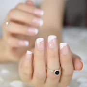 iridescent white glitter french nails, view 4 - MRSLM