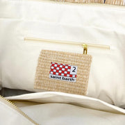 embroidered straw tote, view 8 - MRSLM