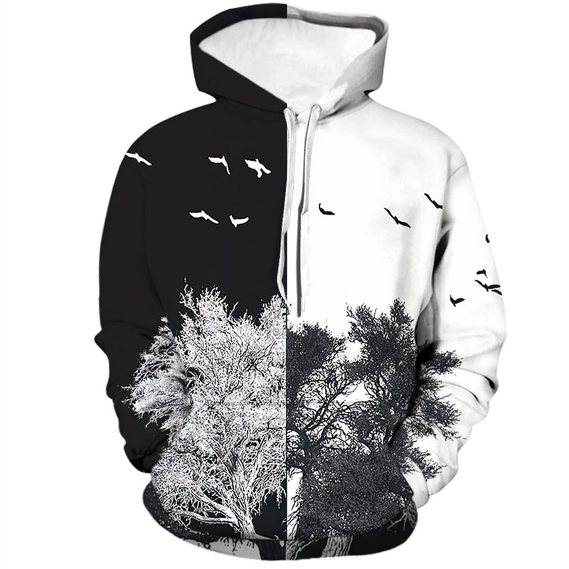 men's digital print pullover hoodie, view 4 - MRSLM