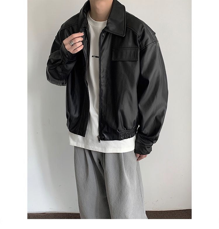 Vintage Motorcycle Leather Coat Men&