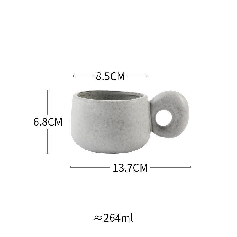 handcrafted stoneware retro coffee mug, view 3 - MRSLM