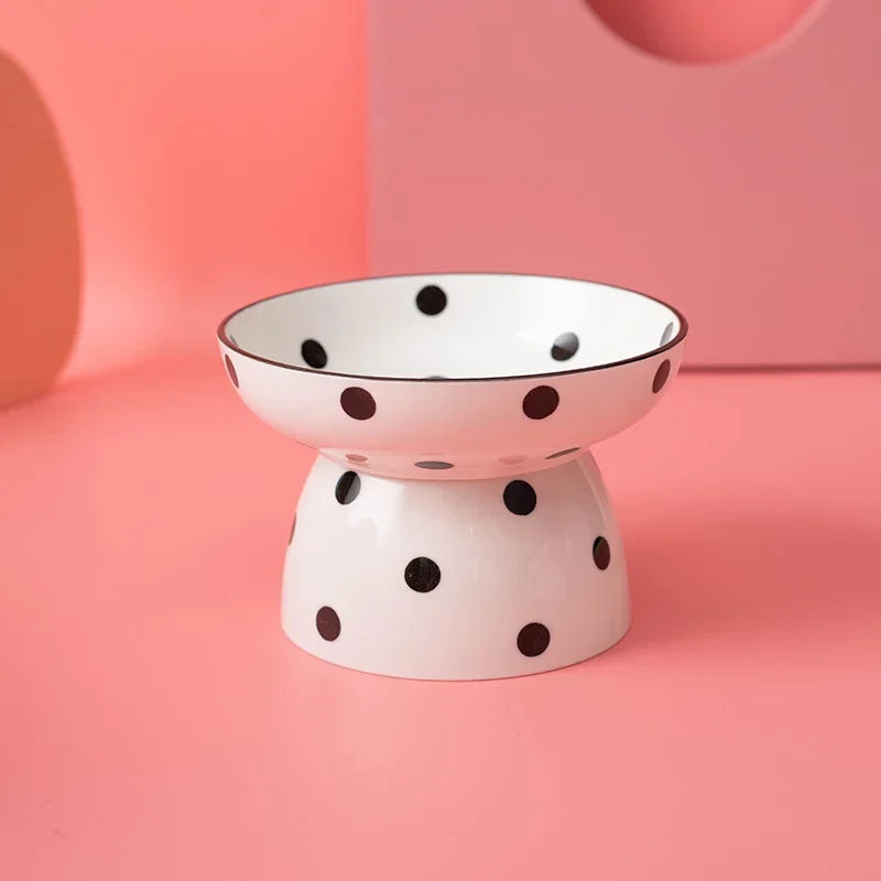 ceramic pet bowl with dots, view 13 - MRSLM