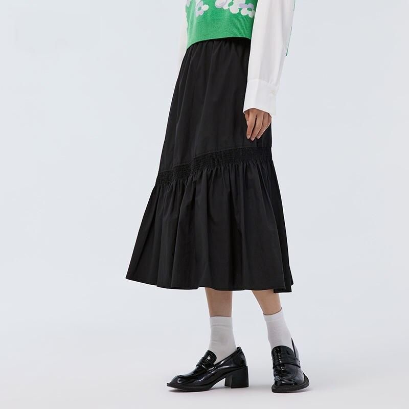 elegant mid-calf black skirt, view 6 - MRSLM