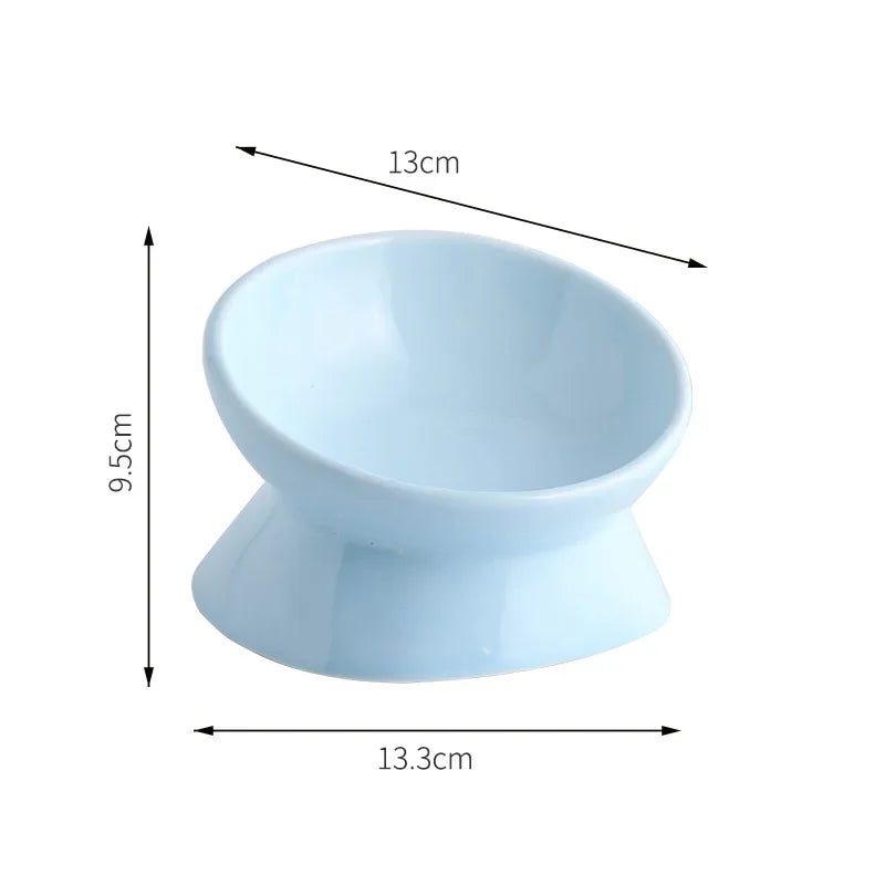 elevated ceramic pet bowl, view 10 - MRSLM