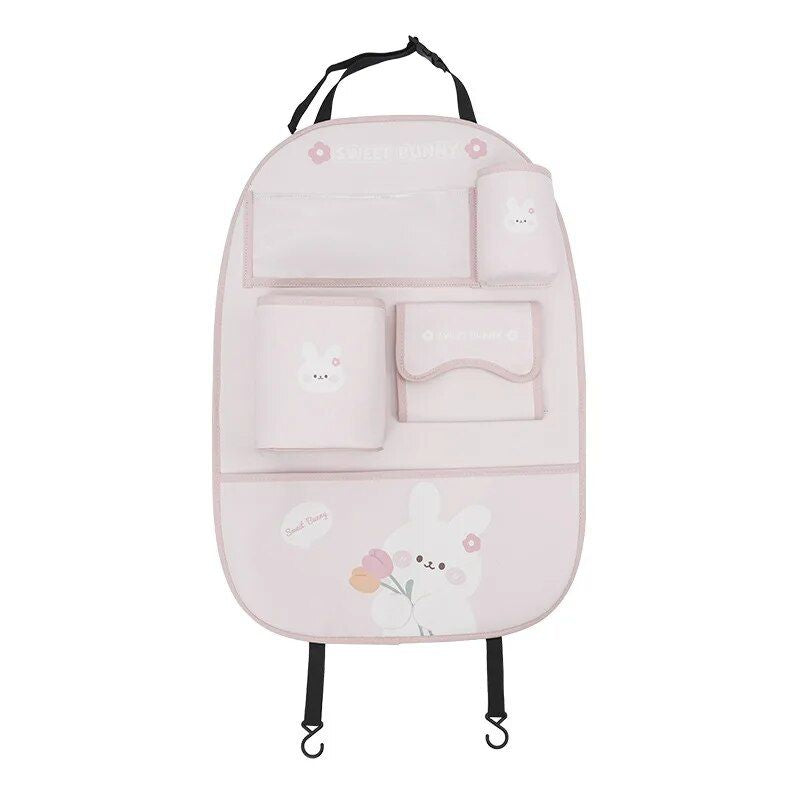 bear car seat organizer with kick mat, view 2 - MRSLM
