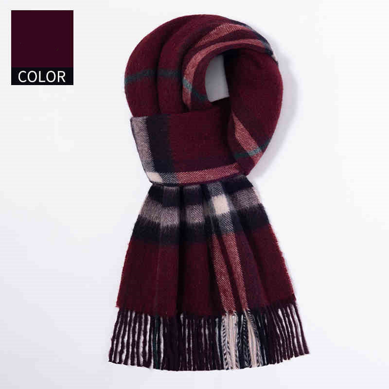 Men's Plaid Wool Scarf