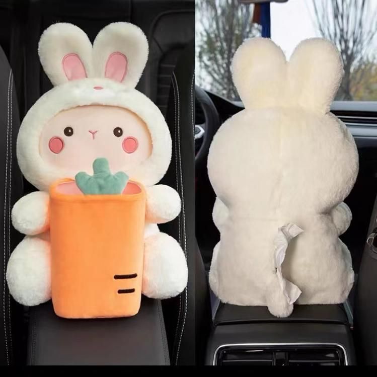 Plush cartoon car tissue holder, view 6 - MRSLM