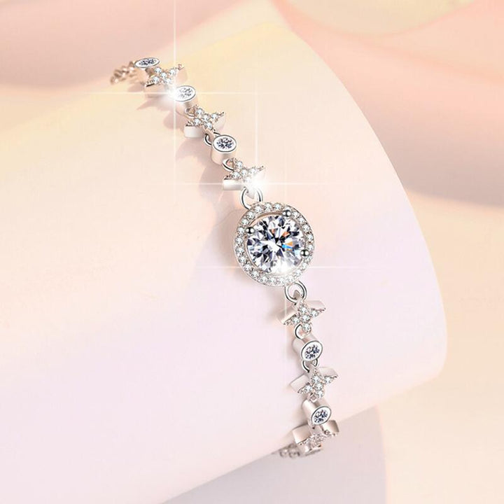 S925 Sterling Silver Mosang Diamond Women's Bracelet