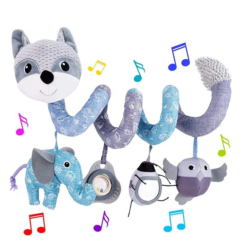 Plush fox spiral activity toy, view 3 - MRSLM