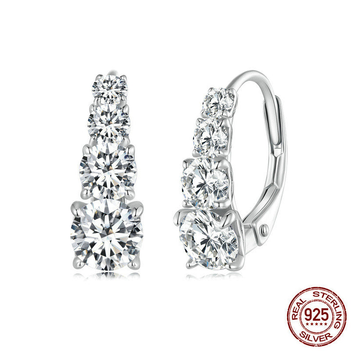 Personalized Elegant Style S925 Sterling Silver Moissanite Ear Ring