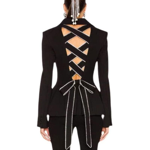 diamond bow tie women's blazer - MRSLM