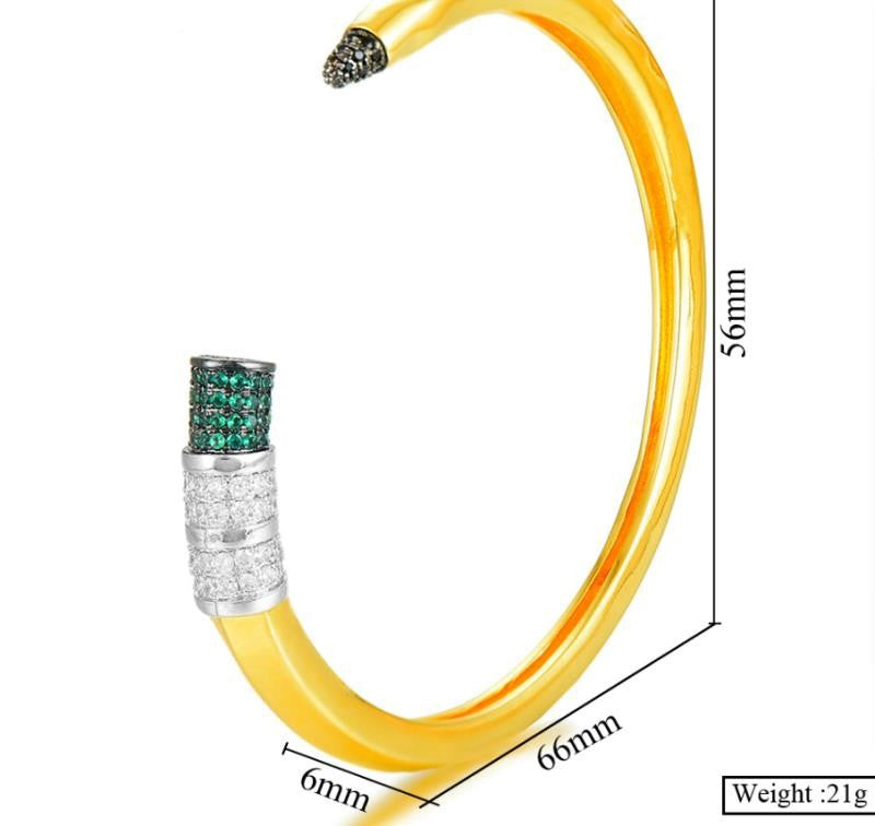 micro set zircon pencil bracelet, view 4 - MRSLM