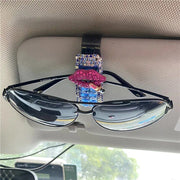 Luxe rhinestone car visor sunglasses holder, view 7 - MRSLM
