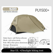 ultralight 2-person silicone camping tent, view 2 - MRSLM