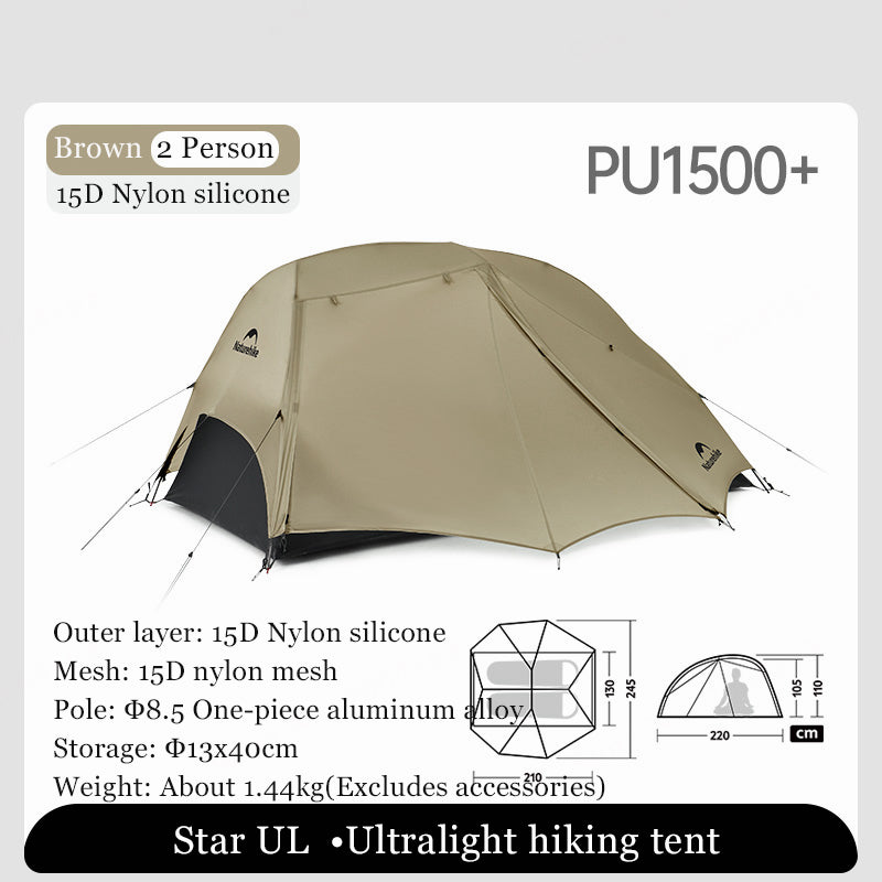 ultralight 2-person silicone camping tent, view 2 - MRSLM