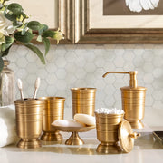 golden retro brushed brass bathroom set, view 7 - MRSLM