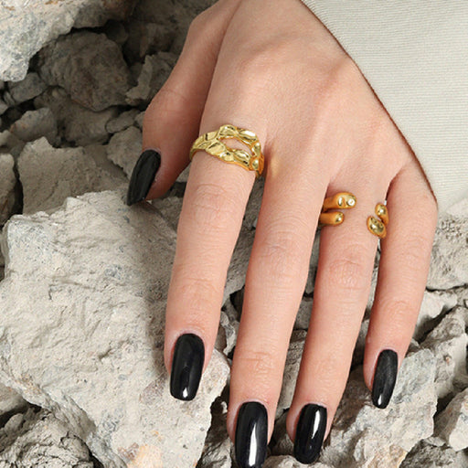 hammered texture s925 silver ring - MRSLM