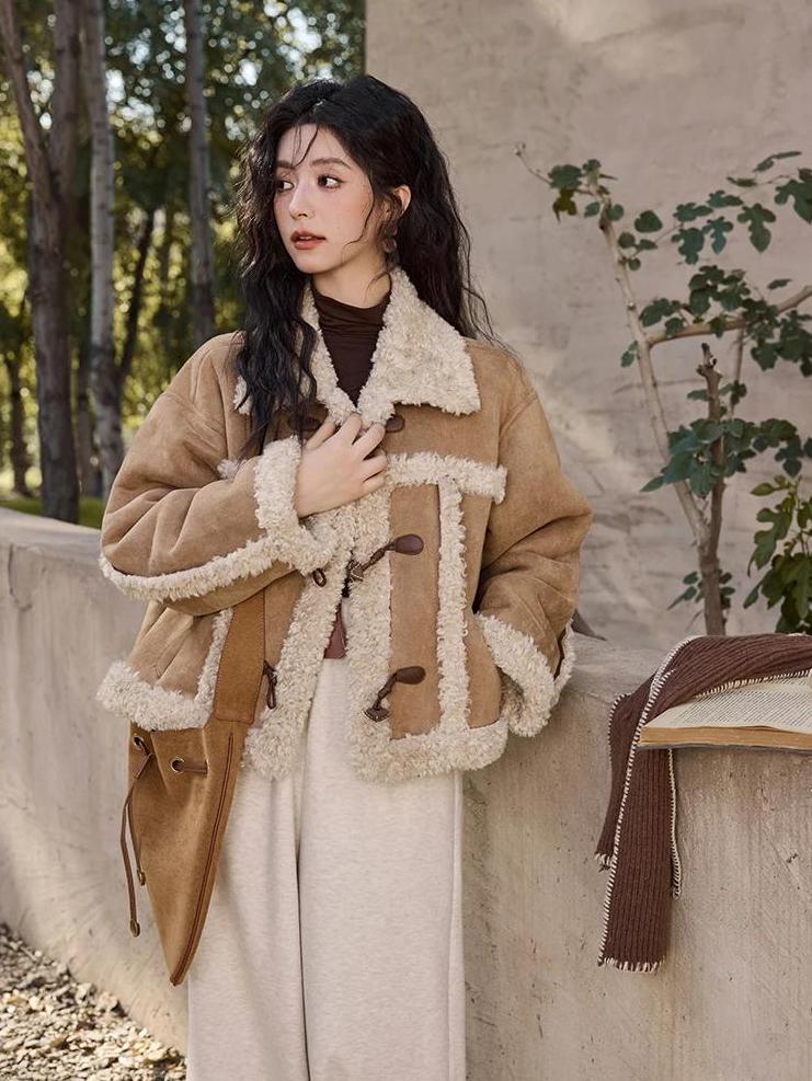 vintage lamb wool button jacket, view 7 - MRSLM