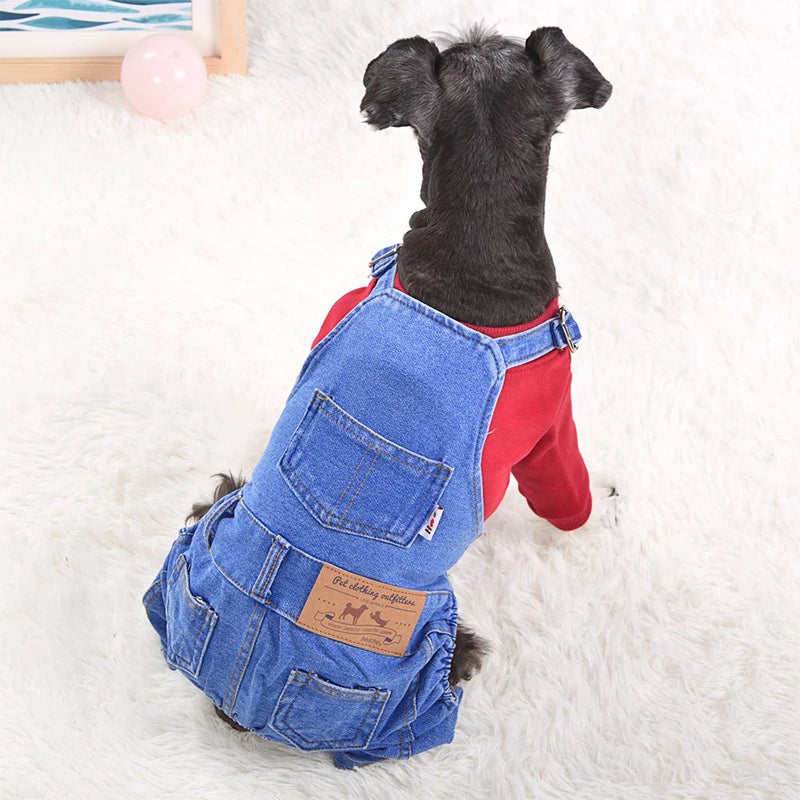 denim dog jumpsuit, view 5 - MRSLM