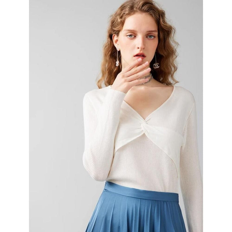 v-neck pullover sweater, view 10 - MRSLM